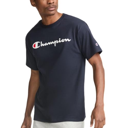 Champion Men's Classic Script Logo T-Shirt XX-Large Deep Navy - Regular & Big & Tall