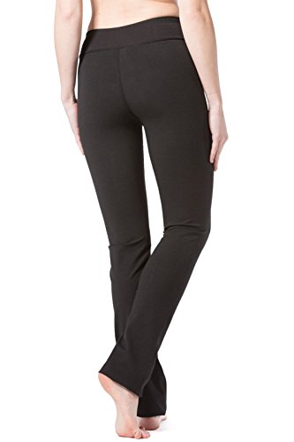 Fishers Finery Women's Ecofabric Straight Leg Yoga Pants - X-Large Black