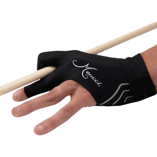 Billiards Glove - Anti-Slip Padding, Smooth Stroke - Black, Large, Left Hand