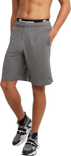 Champion Men's 9" Sport Shorts Granite Small – Moisture-Wicking, Lightweight