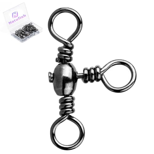 3-Way Fishing Swivels T-Turn Connector - 25pcs 37lbs