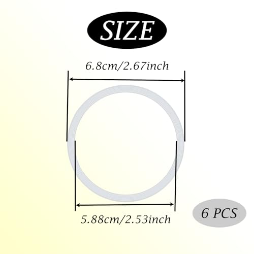 6 Pcs Replacement Silicone Gaskets for Owala FreeSip Bottles - Clear