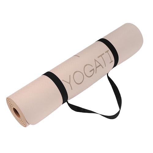 Non-Slip Yoga Mat with Alignment Lines - Brown