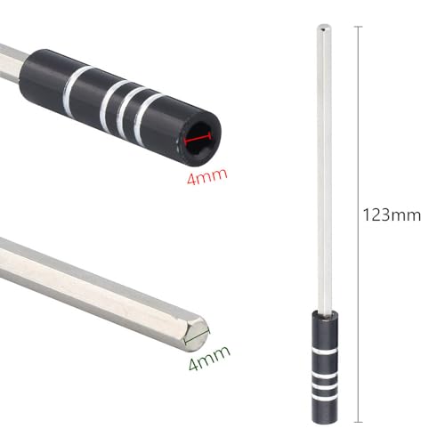 3 Piece 5 inch Magnetic Metal Shaft Extension Bar Hex Shank Socket Adapter for 4mm Precision Screwdriver Bit Holder