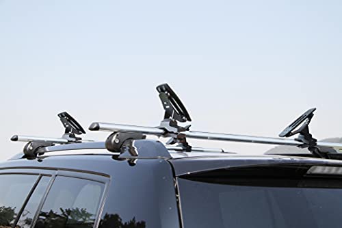 Adjustable Aluminum Kayak Roof Rack with Tie Down Straps - 135LB Capacity