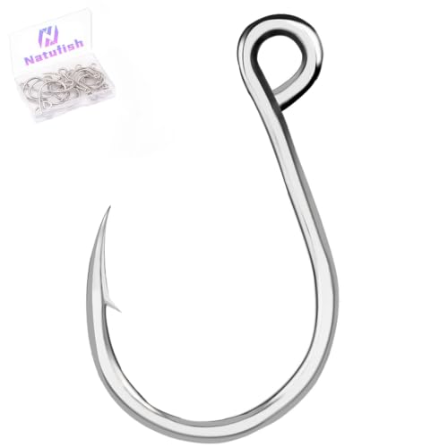 Inline Single Fishing Hooks - 25 Pcs, Size 8#