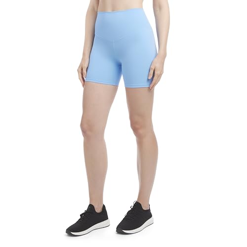 Danskin Women's Active 2-Pack Motivate 5" Bike Shorts X-Large Pacific Blue/Black