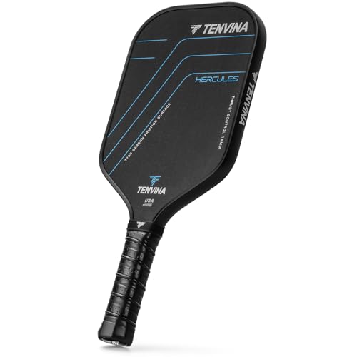 TENVINA Pickleball Paddle - Elongated Pure Black, 16mm Thickness