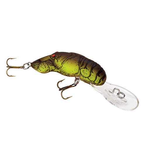 Crawfish Crankbait Fishing Lure - Chartreuse/Brown Back - 4-5 ft Depth