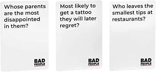 Hilarious Party Game for Adults – BAD PEOPLE Card Game Set