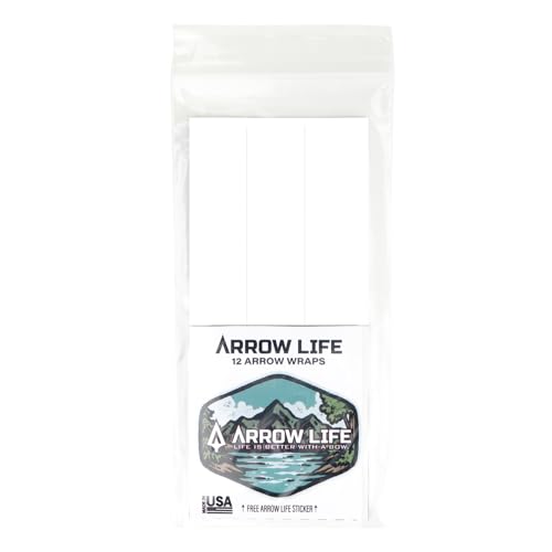 6-Inch Arrow Wraps 12 Pack for Archery - White, High Visibility Fletching Accessories