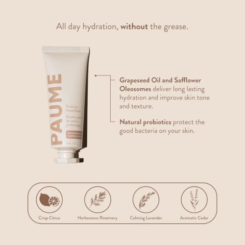 PAUME Probiotic Hand Balm 2oz - Fast-Absorbing Moisturizer for Dry Hands, Pack of 1