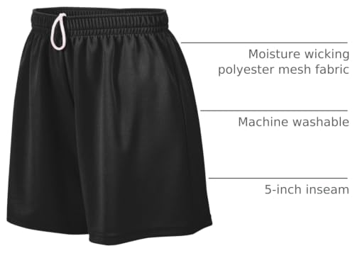 Moisture-Wicking Mesh Athletic Shorts for Girls - Black, Medium