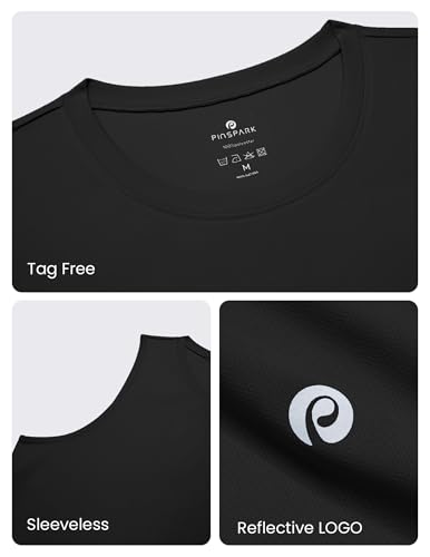 Men's Sleeveless Tank Top - Quick Dry Muscle Shirt - X-Large Black