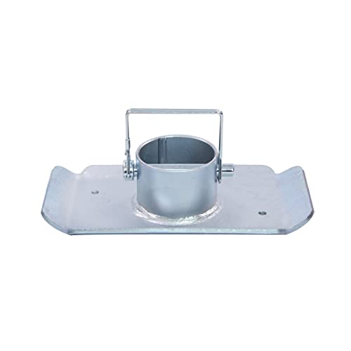5000 lbs Trailer Jack Foot Plate with Pin Base - Silver, 4x7" Zinc-Plated
