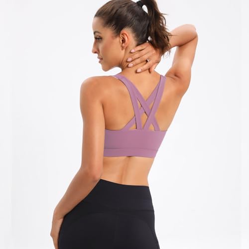 High Impact Front Zipper Sports Bra for Women - Criss-Cross Back