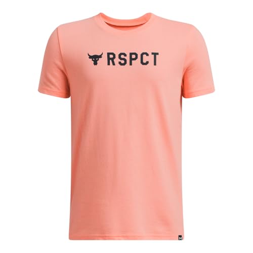 Boys' Project Rock Payoff 2 Short Sleeve T-Shirt - Aero Orange/Black Small