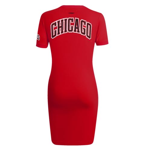 NBA Women’s Bodycon Dress - Chicago Bulls Chenille Classic Jersey Cotton, X-Large Red