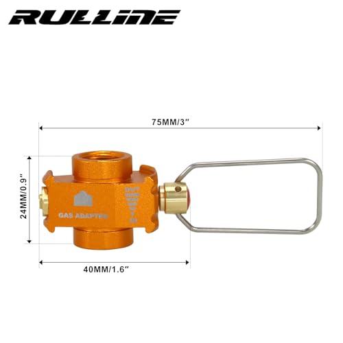 RULLINE Gold Basic Camping Gas Canister Refill Adapter - Compact, Durable