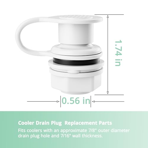 Triple-Snap Drain Plug for Coolers - Replacement Kit for Igloo 25-70 Qt