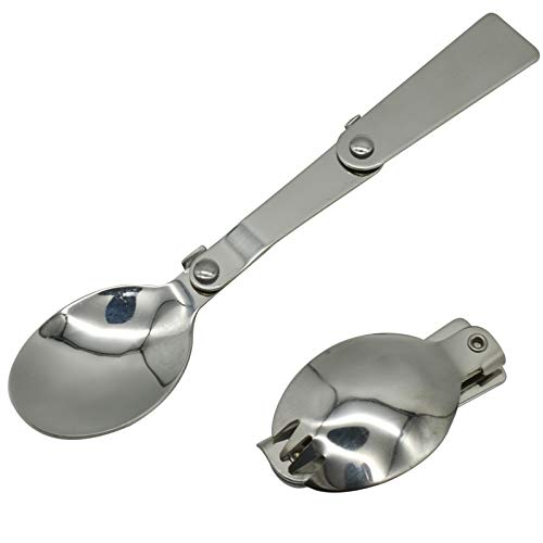 Foldable Stainless Steel Spoon and Fork Set - Portable Camping Utensils