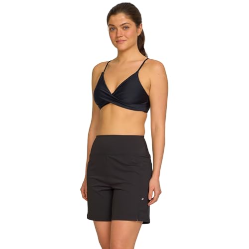 Hurley Women’s 7in High Waisted Swim Shorts with Liner – Black