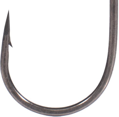 Offset Worm Round Bend Bass Hooks - 4/0 Size, Super Slide Coating