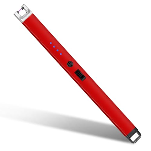 Rechargeable Electric Candle Lighter - Windproof, Red