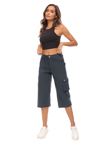 Moosehill Women's Cargo Capris Pants Lightweight Comfortable