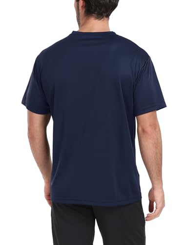 Athletic Workout Shirts for Men - Quick Dry Short Sleeve T-Shirts - X-Large / Black, Navy Blue, Azure, Burgundy, Army Green