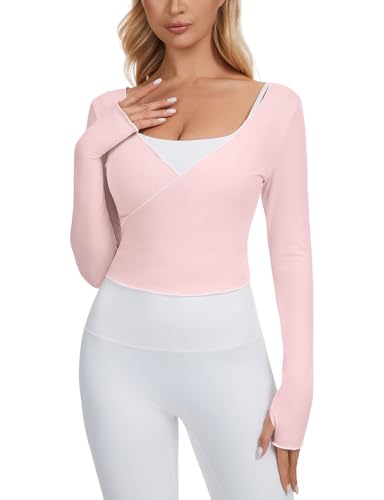 Womens Long Sleeve Ballet Wrap Top - Crop Cardigan for Yoga