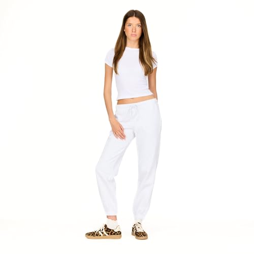 Fleece Joggers with Patch Detail - Elastic Waistband, Medium Cloud Grey