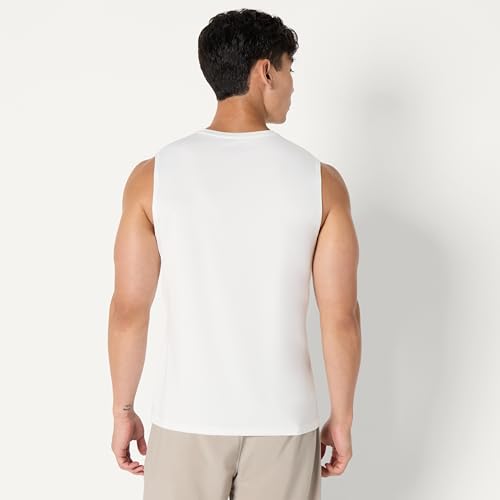 Men's Quick Dry Sleeveless Muscle Shirt - White, Large