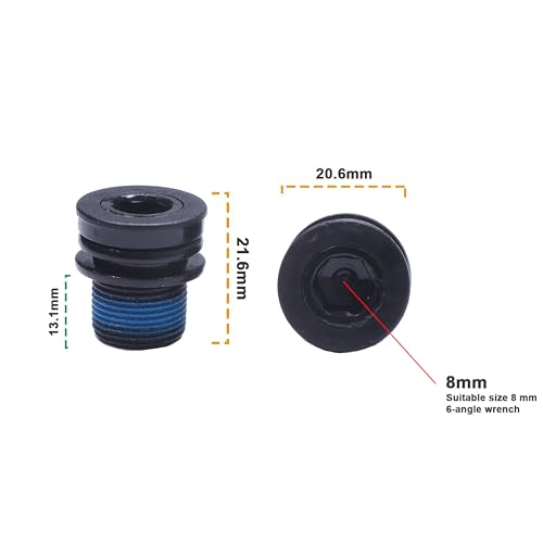 M15 Crank Arm Bolts for E-Bikes - Steel 2PC Set - Black
