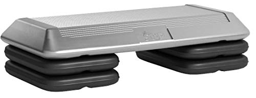 Circuit Size Aerobic Step Platform with 4 Risers - Silver/Black