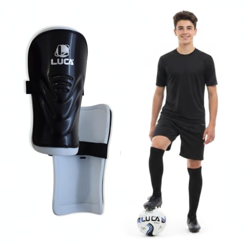 Soccer Shin Guards for Youth & Adults - Medium Black Shinguard Set