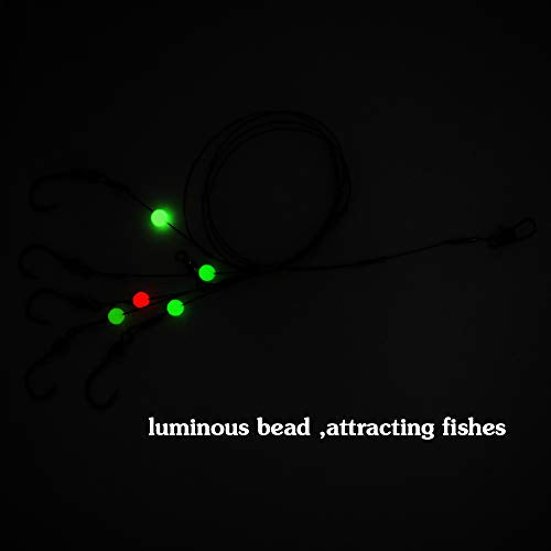 Fishing Rig with 5 Hooks - 7 Strands Nylon Coated Leader
