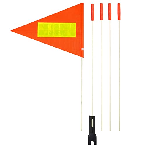 Bike Flag with Pole, safety Reflective Strip