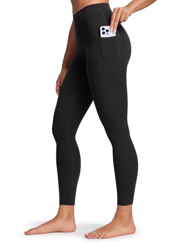 HeyNuts Pro Pockets Leggings 25" Workout Leggings Black Medium with Pockets