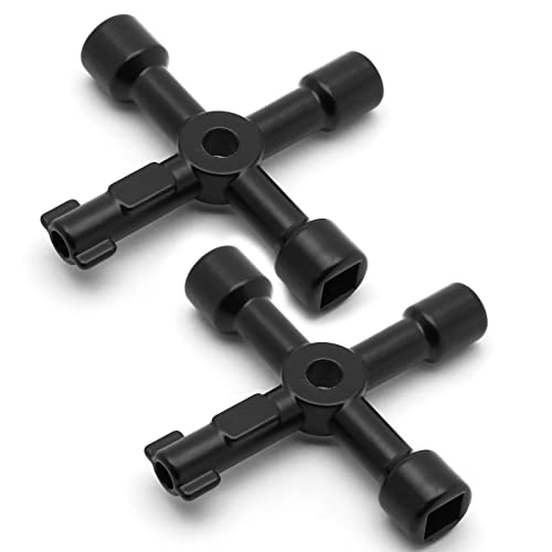 4-Way Universal Cross Key - 2 Pack - 2.8 x 2.8 Inch Black