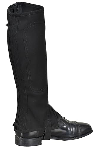Euro Fizz Small C13xH15.5 Black Equestrian Half Chaps Synthetic Leather