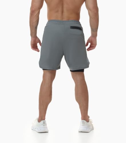CYPER SUN Men's X-Large 2-in-1 Running Shorts with Seamless Liner & 4 Pockets