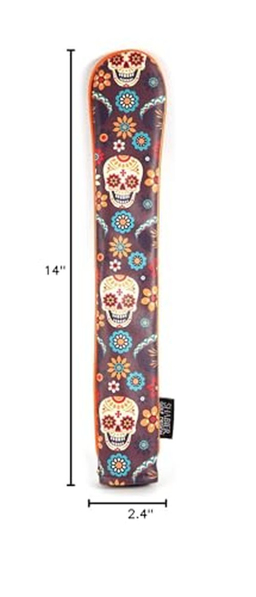 SHABIER PU Leather Waterproof Golf Alignment Stick Cover Club Protector Holds Sticks (Sugar Skull)