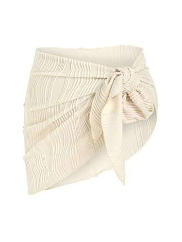 ZAFUL One Size Coffee Sarong Beach Cover-Up Sheer Bikini Mini Skirt