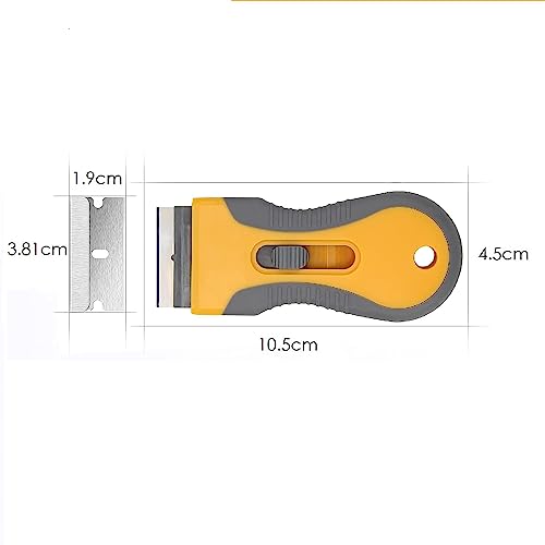 CANOPUS Glass ceramic plate scraper with 10 metal blades, does not scratch the surface, very resistant, razor blade scraper for removing labels, stickers, windows, mirrors, floor cleaning