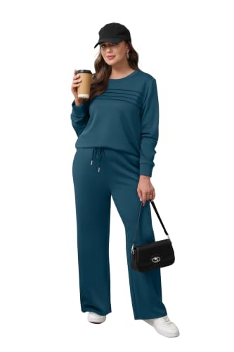 WIHOLL Women's 2 Piece Sweatshirt Set Casual Lounge Tracksuit | Cozy Travel Outfit