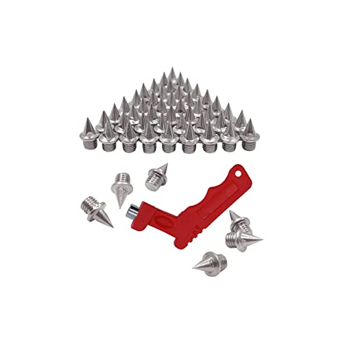 50pcs 1/4 Inch Steel Track & Cross Country Spikes with Wrench