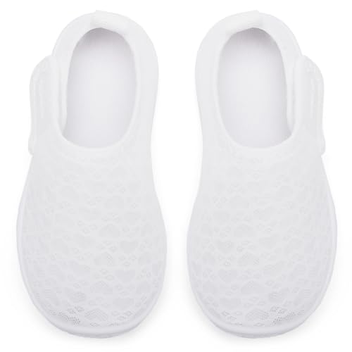 Toddler Water Shoes Boys Girls Quick Dry Beach Aqua Shoes - White, 6 Pairs