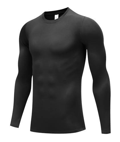 Thermal Underwear Set for Men - Fleece Lined Long Johns, XX-Large Black