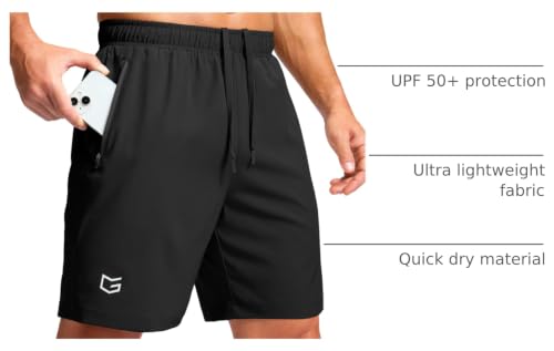 Men's Athletic Running Shorts with 2 Zipper Pockets - Quick Dry & Lightweight